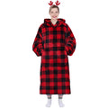 Waitu Wearable Blanket Sweatshirt Gifts for Women and Men, Warm and Cozy Giant Blanket Hoodie, Thick Flannel Hooded Blanket with Sleeves and Giant Pocket - Dark Gray