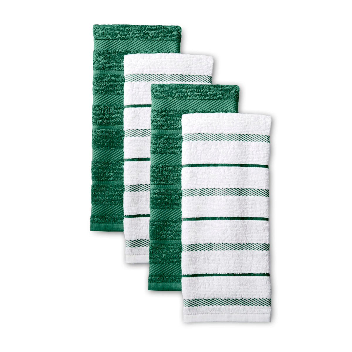KitchenAid Albany Kitchen Towel 4-Pack Set, Honey Orange/White, 16"x26"