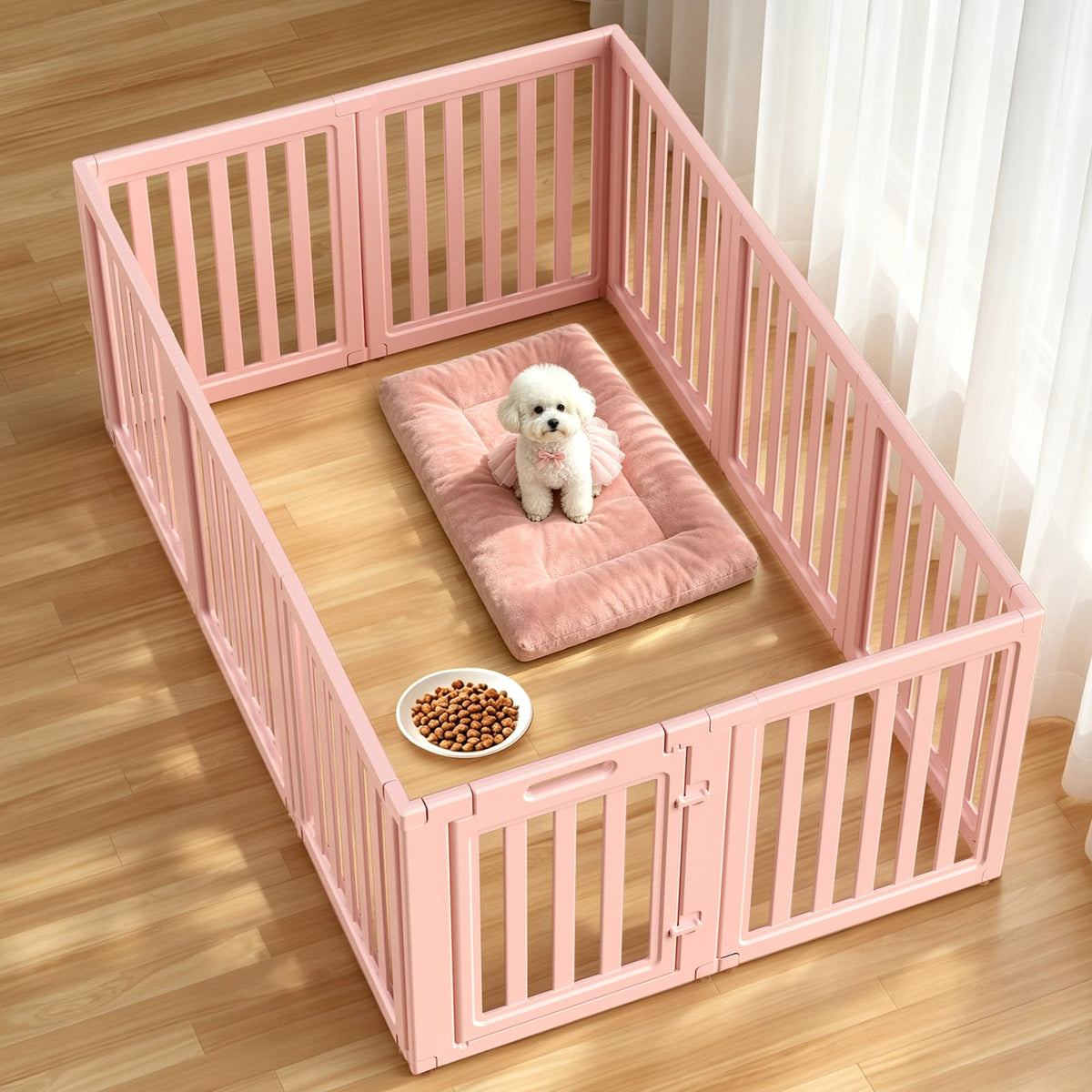 Dog Playpen, Clear Dog Pen, Dog Pen Indoor, Easy to Install and Remove Dog Play Pen, Puppy Playpen Suitable for Dogs, Cats,Dog Playpen Indoor (White, 23.6 inch Height, 8 Panels)