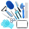 Bath Grooming Kit for Pets, 10pcs Dog Brush for Shedding with Dog Nail Clipper and Trimmer, Dog and Cat Grooming Supplies, Dematting Comb for Dogs, Pet Bath Supplies