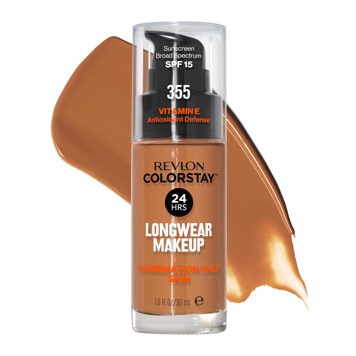 Revlon Liquid Foundation, ColorStay Face Makeup for Combination & Oily Skin, SPF 15, Medium-Full Coverage with Matte Finish, 360 Golden Caramel, 1 Fl Oz