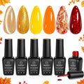 Beetles Halloween Cat Eye Gel Nail Polish Set, 6 Colors Glitter Gel