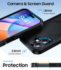 Magnetic for iPhone 16 Case Rugged Dual-Layer Shockproof Black