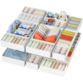 DIMJ Drawer Organizer Clothes, 12 Pack Dresser Organizer, Foldable Closet Organizers and Storage, Fabric Dresser Bins, Drawer Dividers for Nursery, Baby Clothes, Underwears, Sock (Beige)
