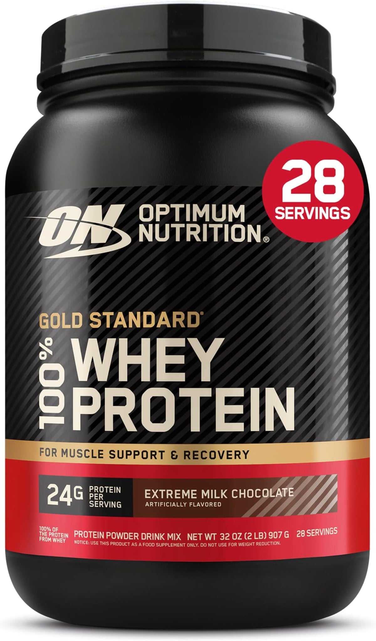 Optimum Nutrition Gold Standard 100% Whey Protein Powder, Cookies & Cream, 2 Pound (Packaging May Vary)