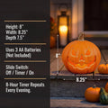 Xodus Battery Operated LED Light Pumpkin, Jack-O-Lantern, 8.5-inch, 2 Pack