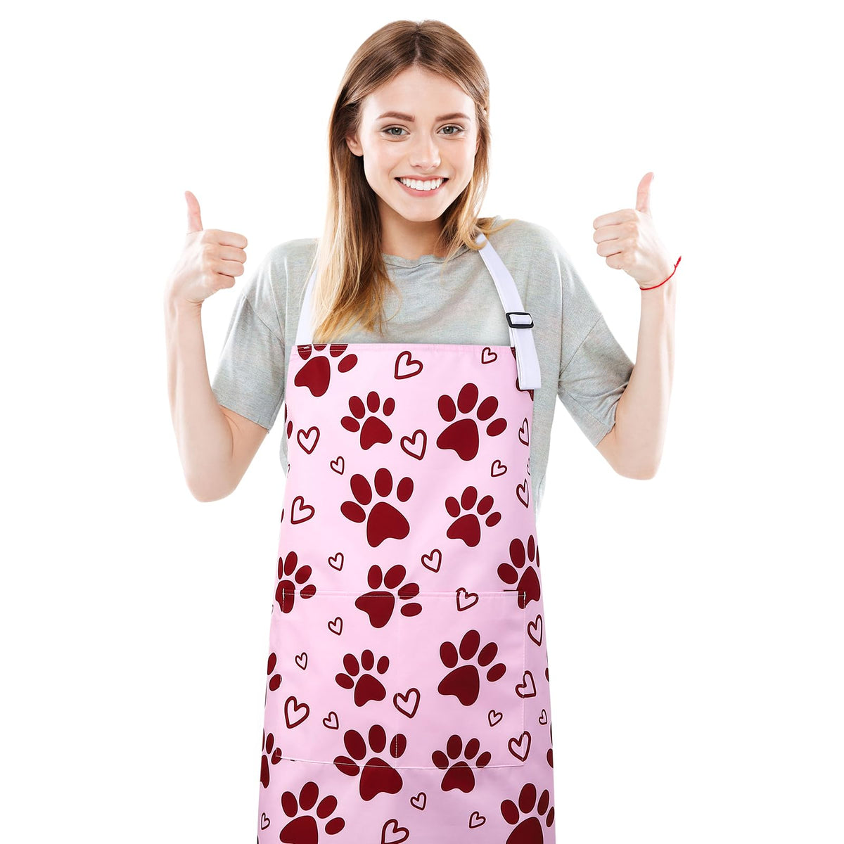 Dog Grooming Waterproof Apron with 2 Pockets, Cute Animals Puppy Dog Pets Apron