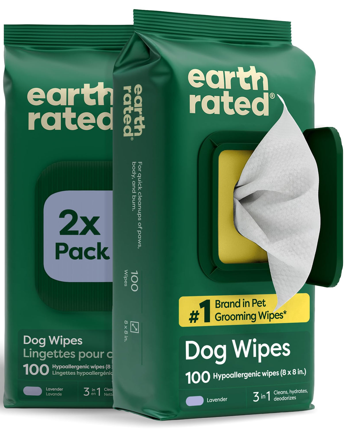 Earth Rated Dog Eye Wipes, Unscented, Removes Dirt & Discharge, 70ct | Vet-Developed, Hypoallergenic Pet Wipes for Dogs & Cats to Remove Dirt & Discharge, Fragrance Free