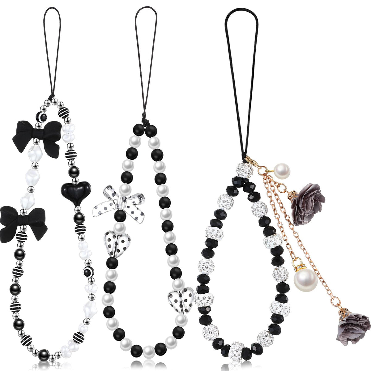 Ecally 3 Pcs Phone Charms Strap Camera Wrist Strap