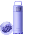 Outdoor Stainless Steel Insulated Tumbler ， One-Touch Splash-Proof Lid, Scratch-Resistant Coating, Non-Slip Base, Portable Carry Handle. Keeps Drinks Hot or Cold. Ideal for Gym, Camping. 19.6oz.