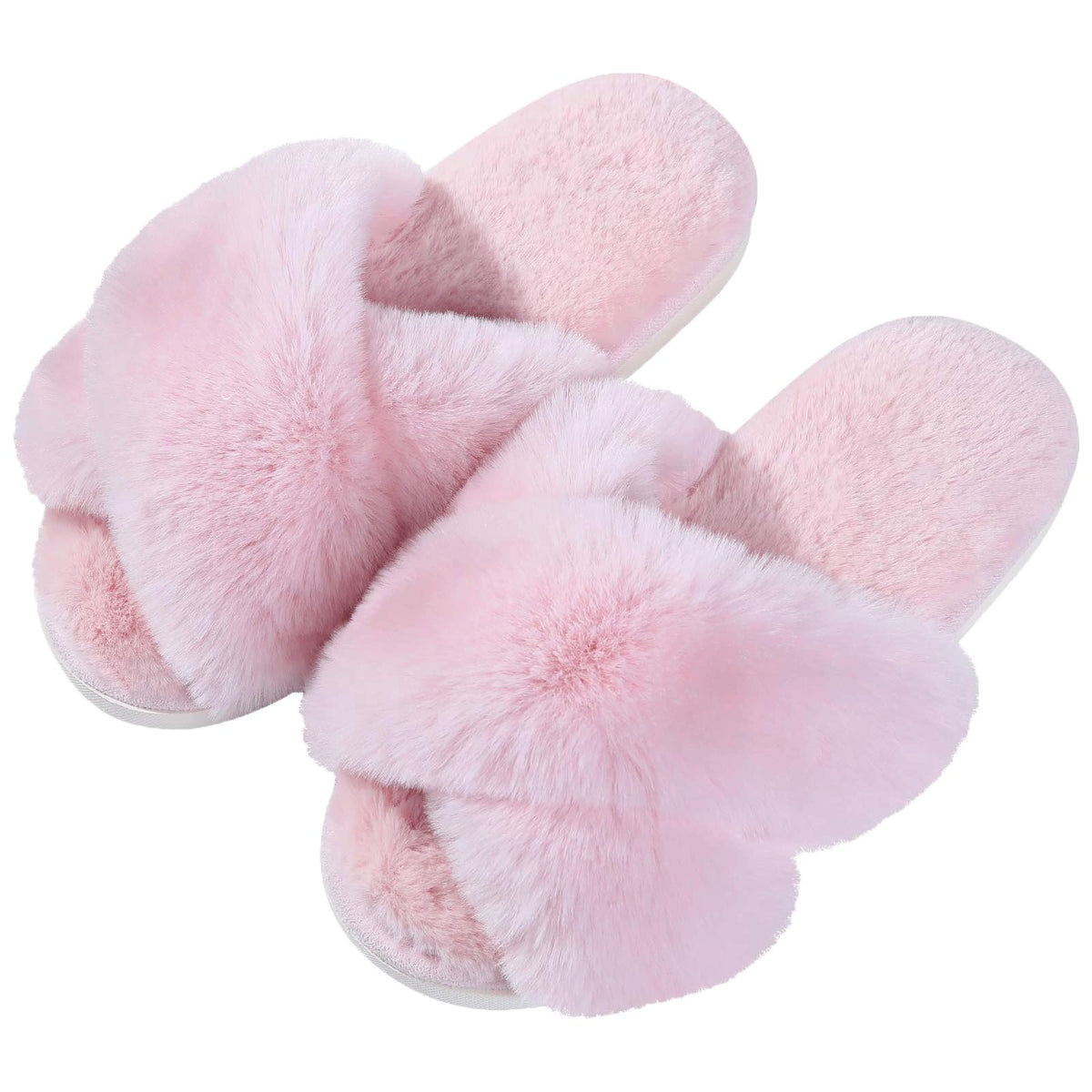 Evshine Memory Foam Fuzzy House Slippers for Women