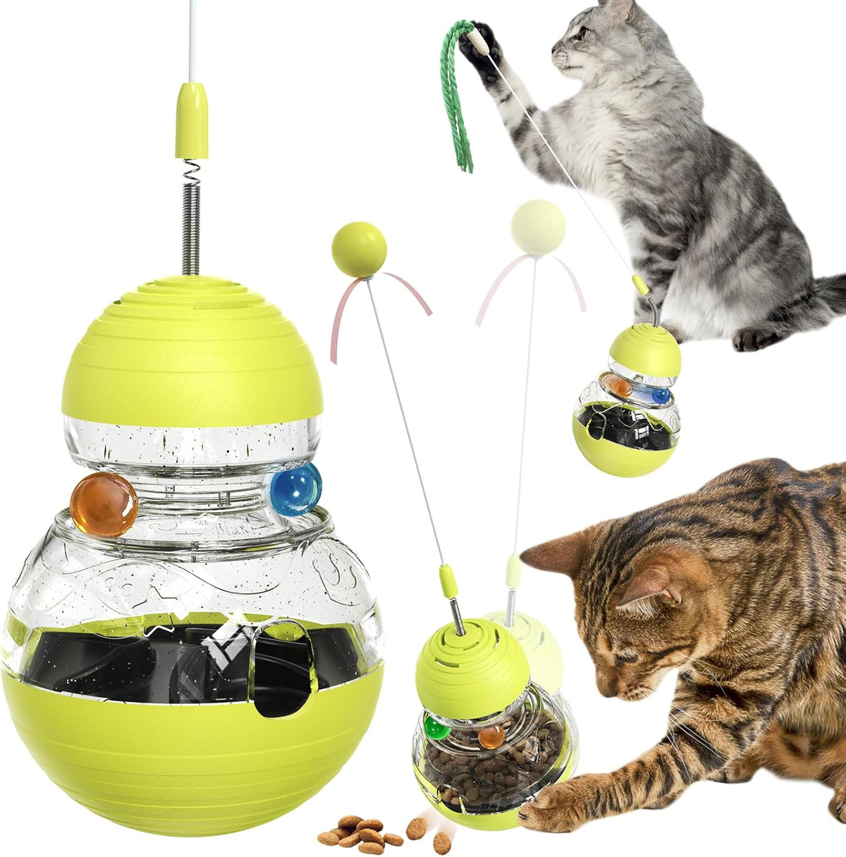 TLKNG Cat Toy for Indoor Cats Enrichment Kitten Wobble Treat Dispenser Ball