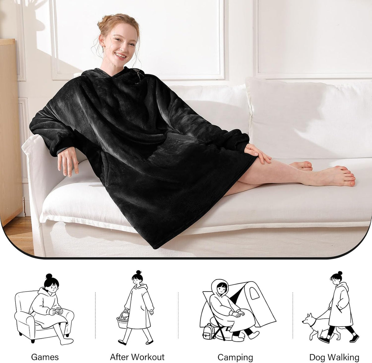 LetsFunny Blanket Hoodie,Oversized Wearable Sweatshirt,Gifts for Women