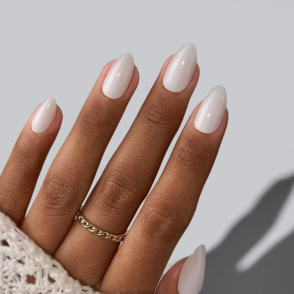 BTArtbox Press On Nails, Cream Puff, Short Almond, Ombre Off White, 32Ct | 2+ Weeks Wear, Salon-Quality Natural Nails, 10-Minute Easy Daily Application, Fast Removal, 16 Sizes, All-in-One Complete Kit