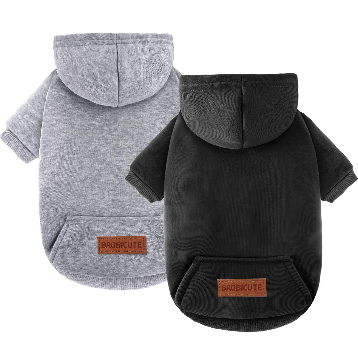 2 Pack Dog Hoodie Warm Hood Dog Sweater Cold Weather Small Dogs Sweatshirt Comfort Pet Clothes for Small Medium Dogs with Pockets Cats Chihuahua Clothes for Male Female Girl Boy Sporty Daily Wear