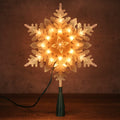 ODEETRONIC Christmas Star Tree Topper Lights, 9.5in UL Certified 3D Star Tree Topper, Double Sided Christmas Tree-top with 10 Count Incandescent Warm White Lights for Xmas Tree Home Decor, Gold