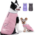 Dog Winter Coat for X-Large Dogs, Easy on Dog Snow Fleece Coat Velcro Waterproof Pet Puffer Jacket with Harness Hole Adjustable Reflective Quilted Pet Cold Weather Vest for Girl Female