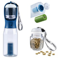Cibaabo Dog Water Bottle with Food Container & Poop Bag Holder, Travel Water Bowl, Portable Pet Dispenser, Dog Gifts Stuff Accessories Items, Puppy Essentials for Yorkie Chihuahua Walking Hiking