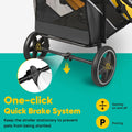 Petbobi Dog Stroller for Large & Medium Dogs - Easy Fold Dual Entry Pet Stroller with One-Foot Brake, All Terrain Wagon Cart with Air Mesh, Ideal for Large Senior Pets up to 80 lbs, Black