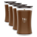 WoodWick Fireside Holiday Candle Gifts for Women and Men, 9.7 oz Medium Hourglass Candle with Crackling Wick