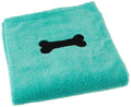 Bone Dry Pet Grooming Towel Collection Absorbent Microfiber X-Large, 41x23.5", Embroidered Gray