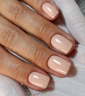 Artquee Press on Nails Short Soft Pink Almond False Tips Glossy Reusable Fake Stick on Nails Kit for Women - 32 Pcs 16 Sizes