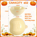 Kolewo4ever 12 Pieces Fall Bowls Ceramic Pumpkin Bowl 6 Ounces Ramekins Small Pumpkin Shaped Bowls Dinnerware Decoration for Fall Thanksgiving Serving Dip, Sauce, Condiments,Snack (Yellow)