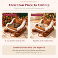 Christmas Dog Bed, Plush Santa Sleigh Sofa for Cats