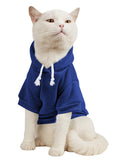 QWINEE Basic Dog Hoodie Sweatshirt Puppy Sweater Warm Cat Costumes Pet Clothes for Chihuahua Puppy Kitten Small Medium Dogs Cadet Blue Medium