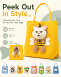 Paw Peek Bag Cute Head Shape Canvas Pet Travel Carrier Tote