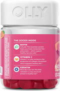 OLLY Hair Skin and Nails Gummies - Undeniable Beauty with Biotin 2500mcg Per 2 Gummies, Keratin & Vitamin C - Supports Healthy Hair, Skin, & Nails - Grapefruit Flavor - 60 Count