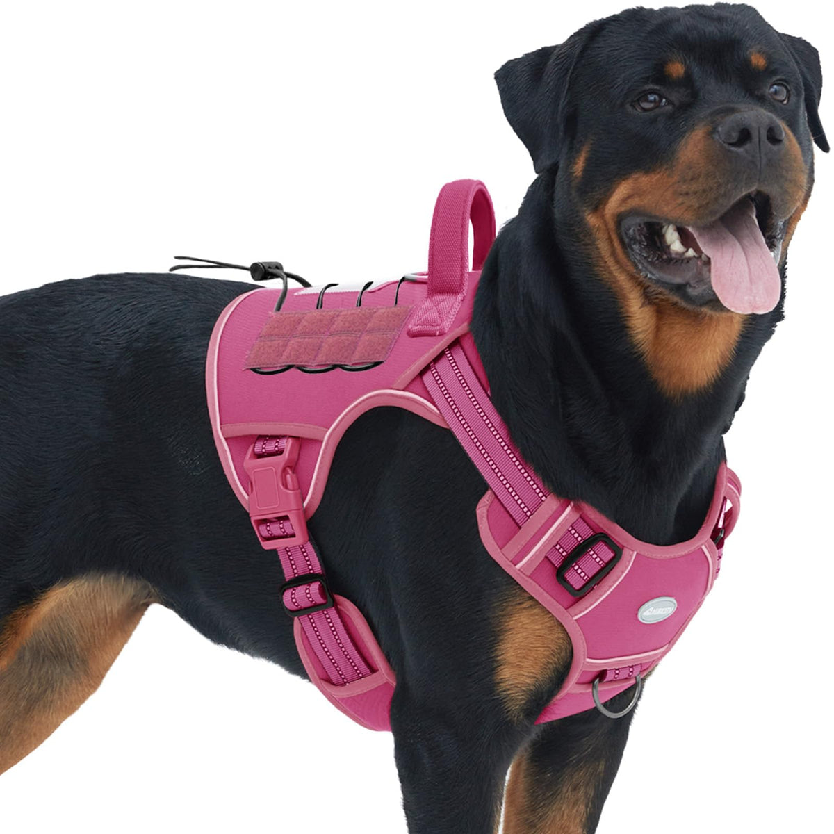Auroth Tactical Dog Harness for Large Dogs No Pull Adjustable Pet Harness Reflective K9 Working Training Easy Control Pet Vest Military Service Dog Harnesses Army Yellow L