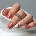 CurvLife Milky White Square Press on Nails Short, Soft Gel Fake Nails with Clean Nude Apricot Design Full Cover False Nails Glossy Nude Glue on Nails Artificial Stick on Nails for Women