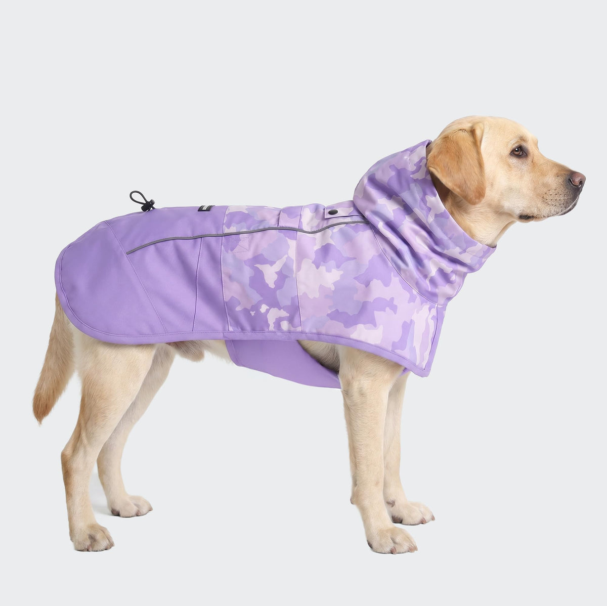 Spark Paws Dog Raincoat, Waterproof Windproof Rain Jacket, for Small Medium Large Extra Large Dogs, Reflective Breathable Full-Body Coverage Dry Suit - Neon White Navy Blue, 2XL