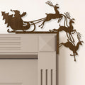 Yaocom 11.8" x 11.8" Metal Halloween Door Topper, Black Skeleton Sign