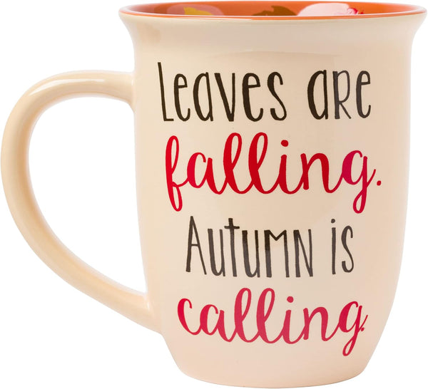 Silver Buffalo Peanuts Snoopy Fall Leaf, Wide Rim Ceramic Mug, 16oz