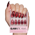 Glamnetic Press On Nails - MaDamn | French Tip UV Finish Short Pointed Almond Fake Nails, Salon Quality Semi-Transparent Nails in 12 Sizes - 24 Nail Kit with Glue