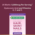 Nature's Bounty Advanced Hair, Skin & Nails, Argan-Infused Vitamin Supplement with Biotin and Hyaluronic Acid, 150 Rapid Release Softgels, 50 Total Servings