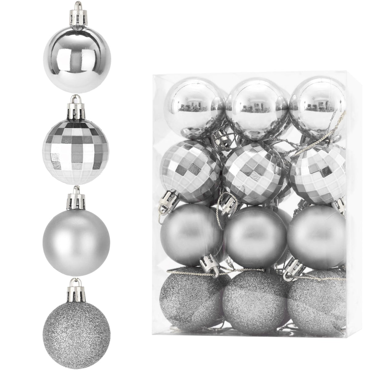 Diahom Christmas Ball 24ct 1.57 Inches Gold Mini Xmas Hanging Ornaments