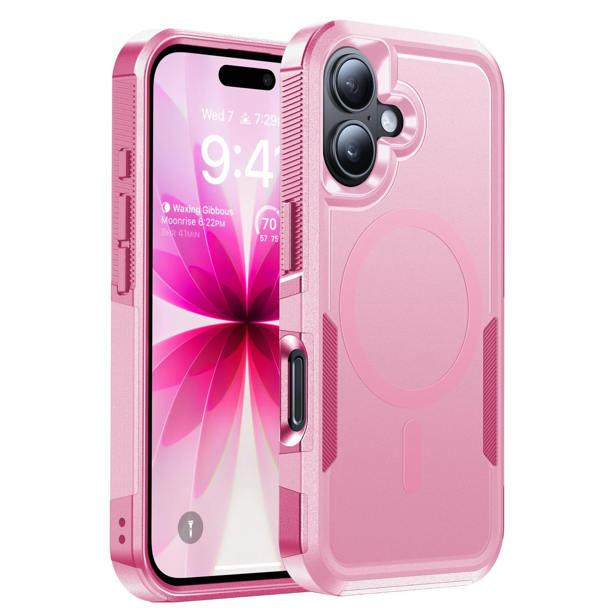 Magnetic for iPhone 16 Case Rugged Dual-Layer Shockproof Black