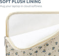 Puffy Laptop Sleeve 13 Inch Cute Quilted Laptop Protective Case Padded Floral Computer Sleeve for MacBook (A-Blue, 13 Inch)