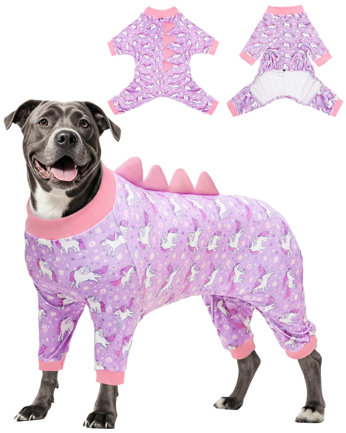CuteBone Dinosaur Costume Dog Pajamas, Stretchy Spandex Crystal Velvet Sleepwear Coat for Small Dogs, Soft & Warm Pet Outfit Clothes for Cold Weather, Cozy Pullover Design COSP05XXL