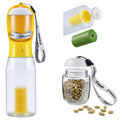 Cibaabo Dog Water Bottle with Food Container & Poop Bag Holder, Travel Water Bowl, Portable Pet Dispenser, Dog Gifts Stuff Accessories Items, Puppy Essentials for Yorkie Chihuahua Walking Hiking