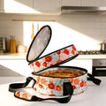 Round Insulated Double Casserole Carrier for Hot or Cold Food with Handle,Pie Carrier Bag,Insulated Lunch Bag for Travel Picnic Cookouts,Fits Pioneer Woman Kitchen Stuff and 12.5" Pie Pan
