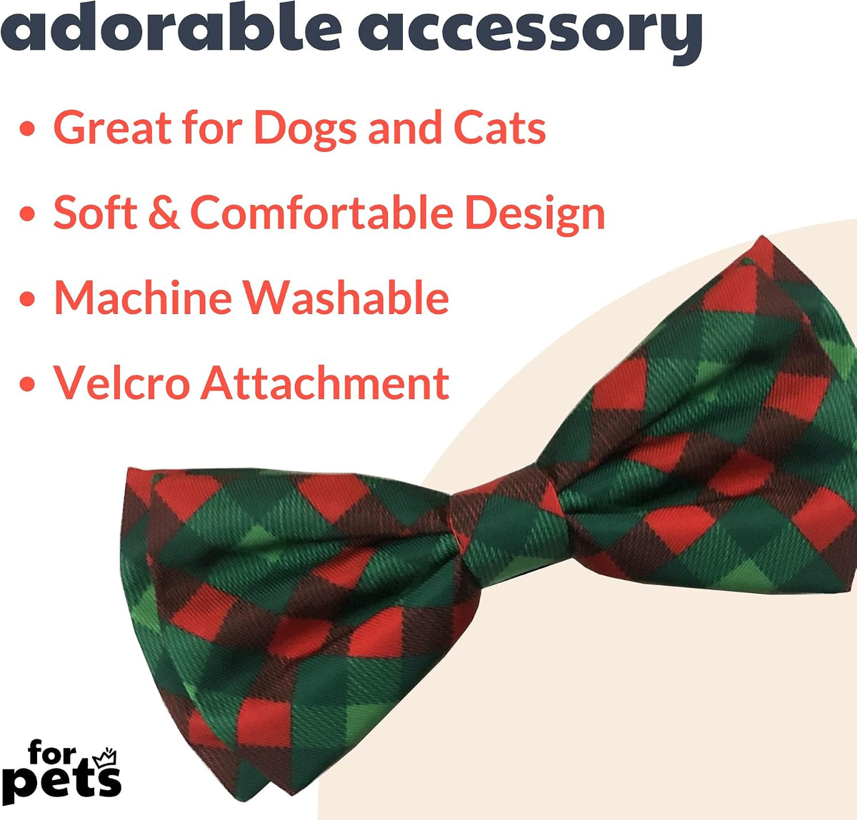 Huxley & Kent Pet Bow Tie for Dogs & Cats, Scottish Check, Small/Medium