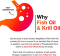 MegaRed Omega 3 Fish Oil & Antarctic Krill Oil Softgels for Brain, Heart, Joints & Eye Support, (80 Count Bottle), Concentrated Omega 3 Fatty Acid Supplement with EPA, DHA, Phospholipids