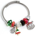 Charm Bracelets for Womens,Exquisite Cute Cartoon Friendship Silver Bracelets Stainless Steel Bangle, Womens Jewelry Suitable for Holiday Gifts and Birthday Gifts