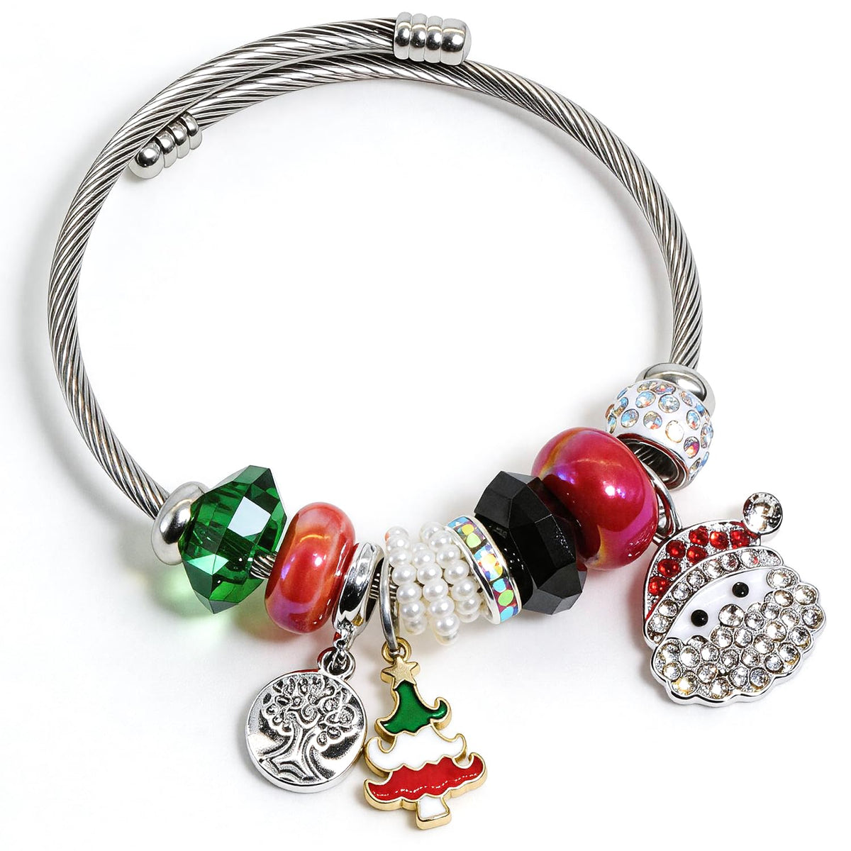 Charm Bracelets for Womens,Exquisite Cute Cartoon Friendship Silver Bracelets Stainless Steel Bangle, Womens Jewelry Suitable for Holiday Gifts and Birthday Gifts
