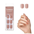 Kiss Impress Mini Mani Press On Nails for Girls & Tween Kids, 20 Super Duper Short Squoval Press-Ons with Pink Glitter Sprinkle, Mom Approved for Small Nail Beds, No Glue Needed, Mini File Included