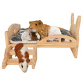BWOGUE Large Wooden Rabbit Bed, Bunny Bed with Removable Cushion, 2-in-1